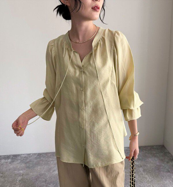 fredy emue「シャイニーシアー2WAYギャザーブラウス」|シャツ・ブラウス|