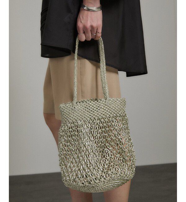SALON adam et rope'「【BAGMATI（バグマティ）】METALIC LUREX BAG / メタリックルレックスバッグ」|トートバッグ|シルバー系(95)