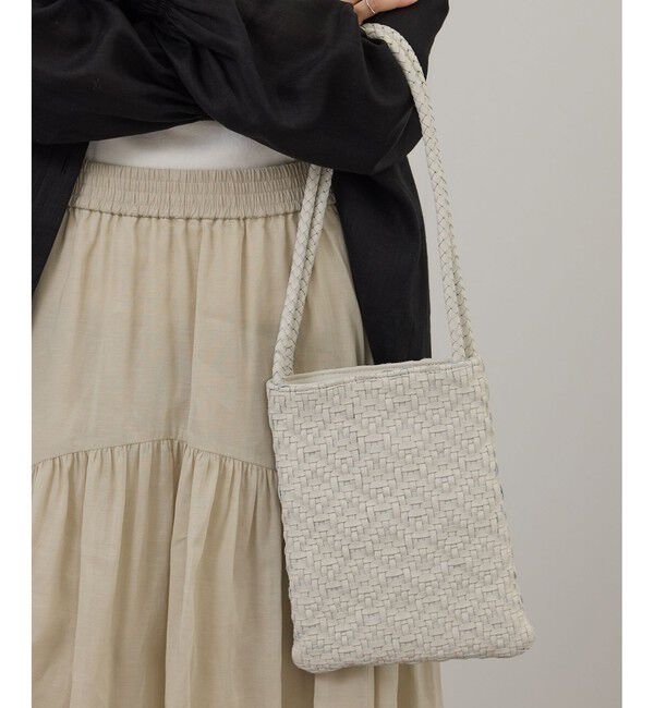 SALON adam et rope'「【WS（ドゥーブル）】レザーメッシュミニトート」|トートバッグ|オフホワイト(15)