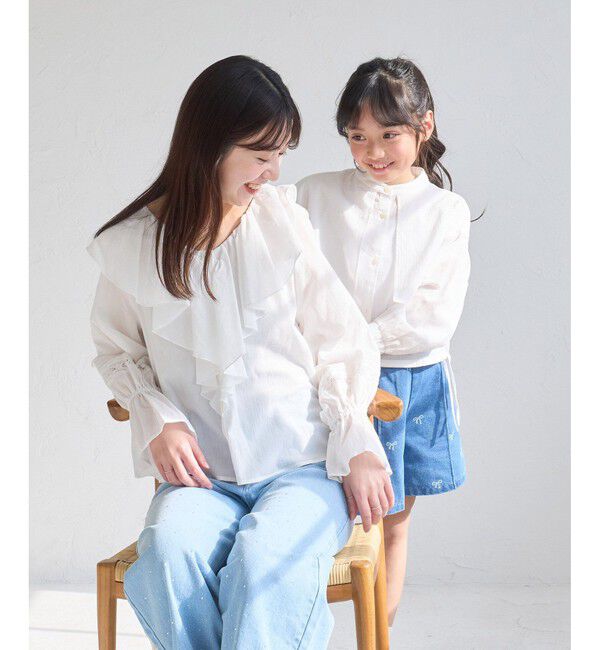 Rope&rsquo;Picnic「【接触冷感・通気性】Comfy Shirt コンフィーシャツ/綿ボイルフリルブラウス」|シャツ・ブラウス|