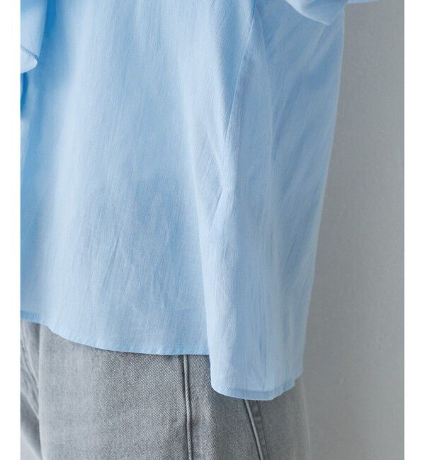 Rope&rsquo;Picnic「【接触冷感・通気性】Comfy Shirt コンフィーシャツ/綿ボイルフリルブラウス」|シャツ・ブラウス|