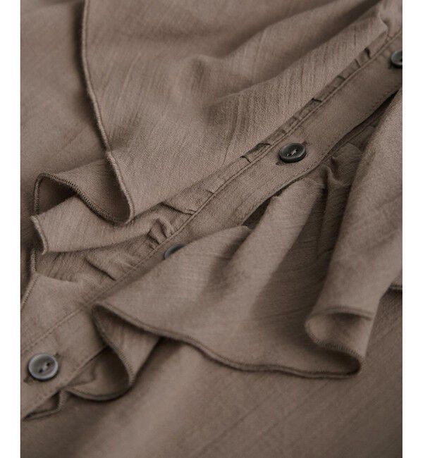 Rope&rsquo;Picnic「【接触冷感・通気性】Comfy Shirt コンフィーシャツ/綿ボイルフリルブラウス」|シャツ・ブラウス|