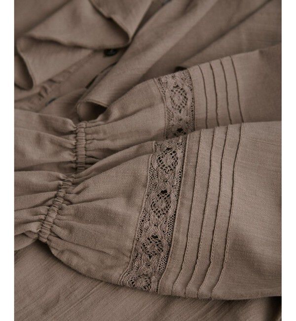 Rope&rsquo;Picnic「【接触冷感・通気性】Comfy Shirt コンフィーシャツ/綿ボイルフリルブラウス」|シャツ・ブラウス|