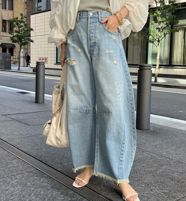  「【ベストセラーアイテム】ダメージカーブデニム」|デニム|