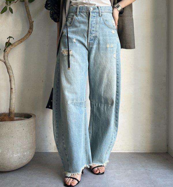  「【ベストセラーアイテム】ダメージカーブデニム」|デニム|