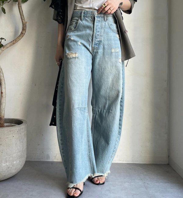  「【ベストセラーアイテム】ダメージカーブデニム」|デニム|