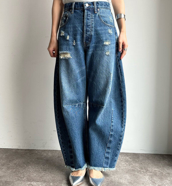  「【ベストセラーアイテム】ダメージカーブデニム」|デニム|