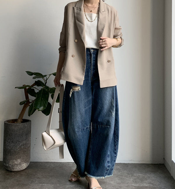  「【ベストセラーアイテム】ダメージカーブデニム」|デニム|