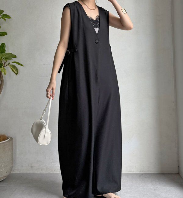  「【WEB限定】Vネックコンビネゾン」|ワンピース|