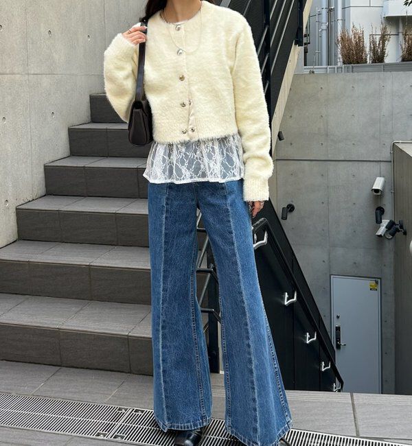  「ミンクライクジャケットカーディガン」|カーディガン|