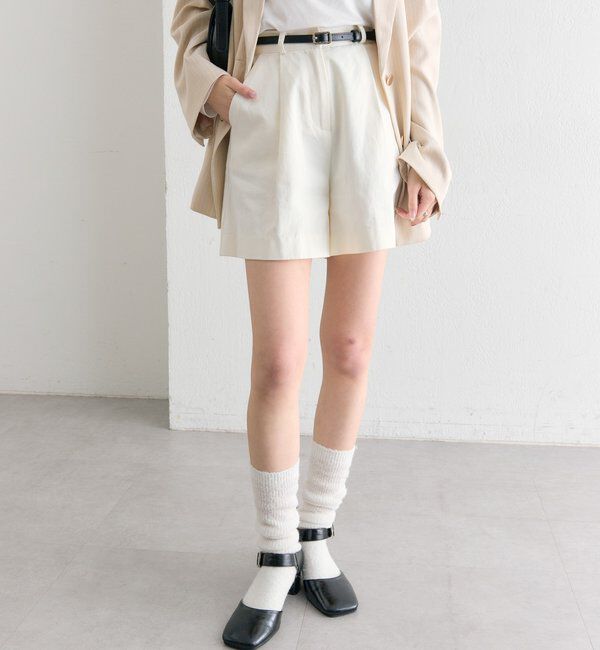  「ベルト付きタックキュロット」|キュロット|