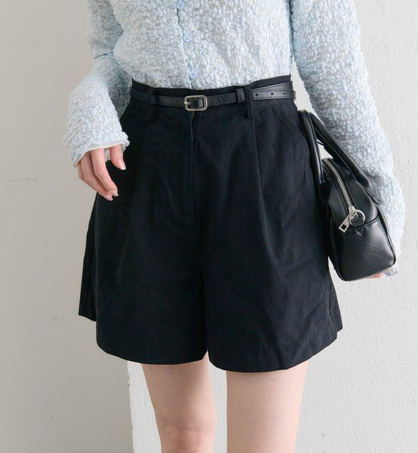  「ベルト付きタックキュロット」|キュロット|