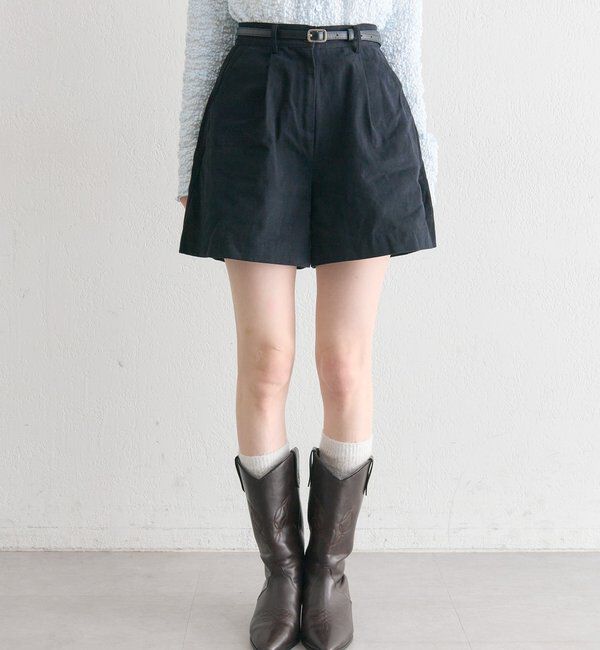  「ベルト付きタックキュロット」|キュロット|