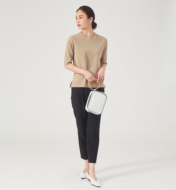 qualite「ウォッシャブルクルーネックニットT」|ニット・セーター|