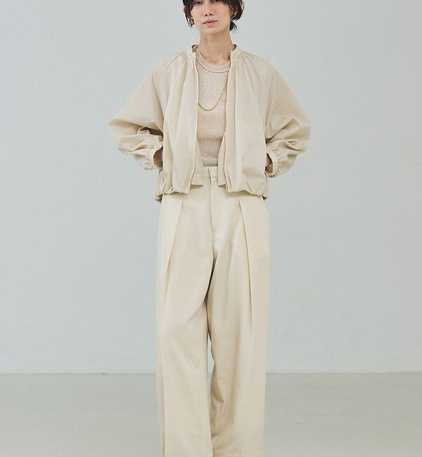 qualite「シアーミックスリブノースリーブ」|キャミソール|