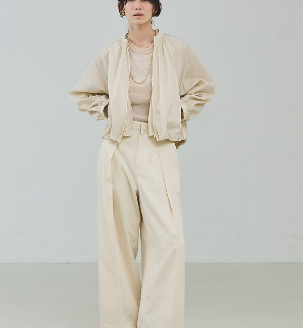 qualite「シアーミックスリブノースリーブ」|キャミソール|