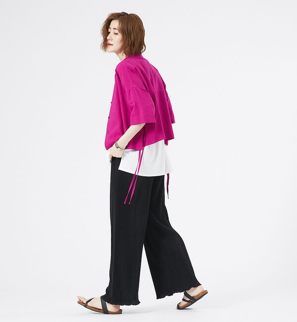 abahouse mavie「レーヨンリネンショートシャツ」|シャツ・ブラウス|