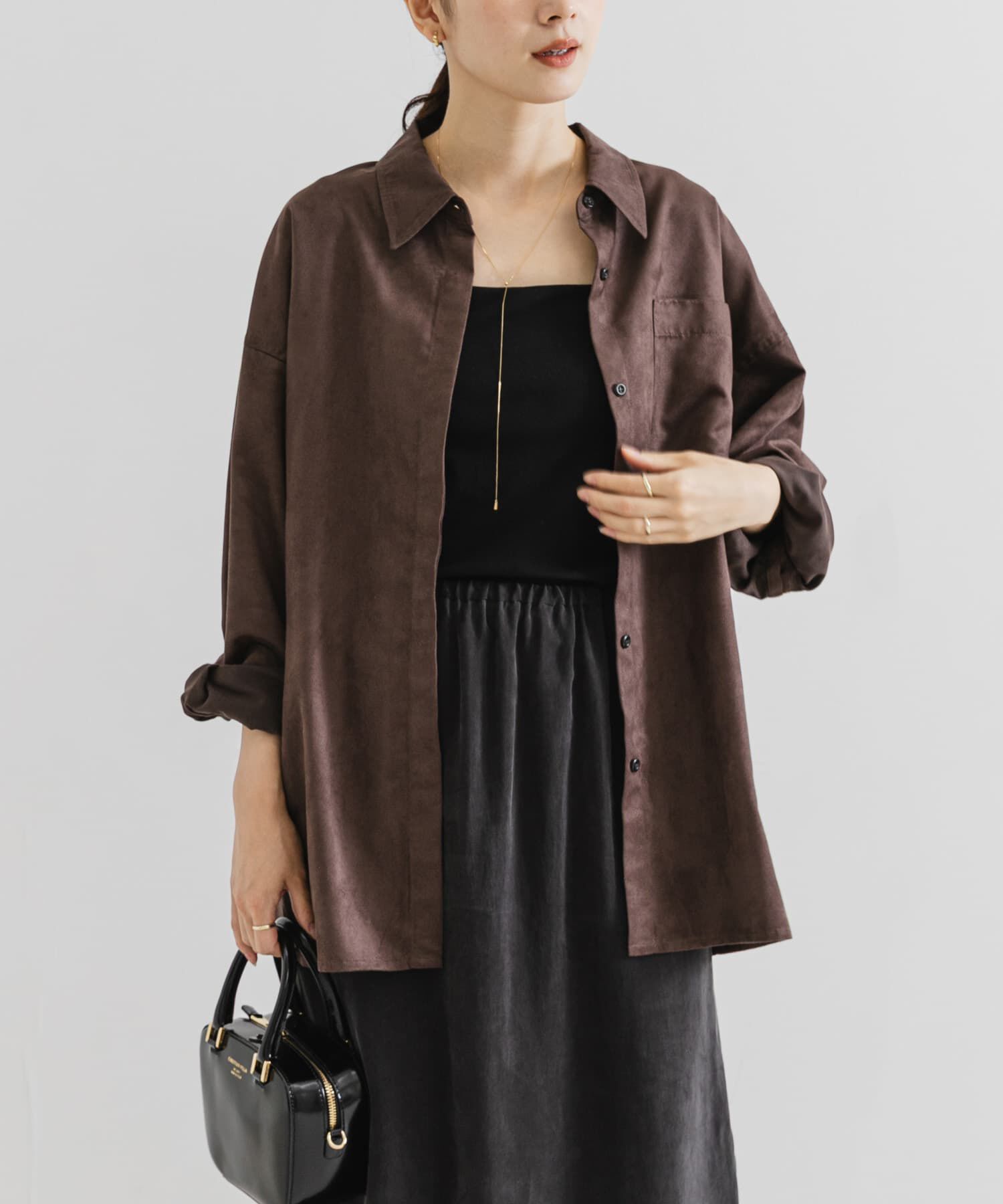 URBAN RESEARCH「スエードライクルーズシャツ」|シャツ・ブラウス|ブラウン