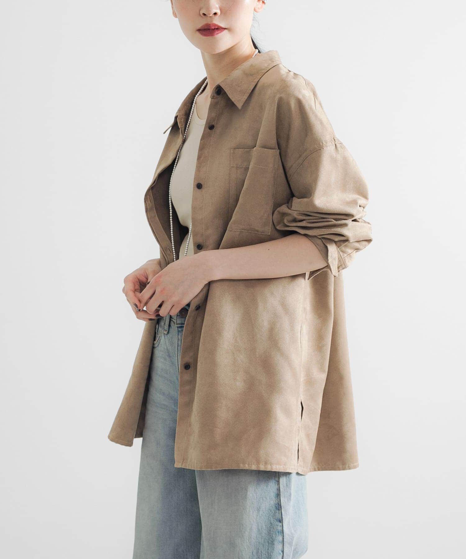 URBAN RESEARCH「スエードライクルーズシャツ」|シャツ・ブラウス|ベージュ