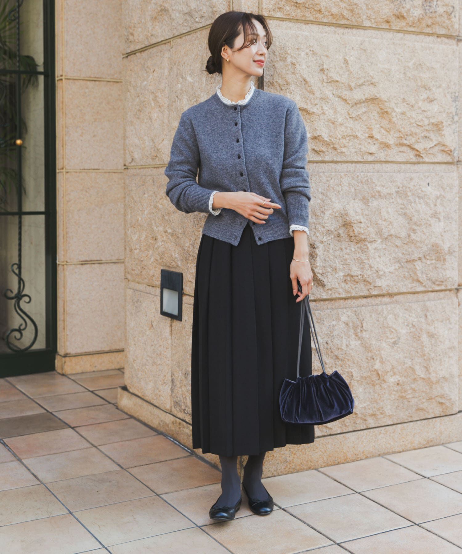 URBAN RESEARCH DOORS「『UR TECH SMOOTHLUXE』片ヒダプリーツスカート」|スカート|