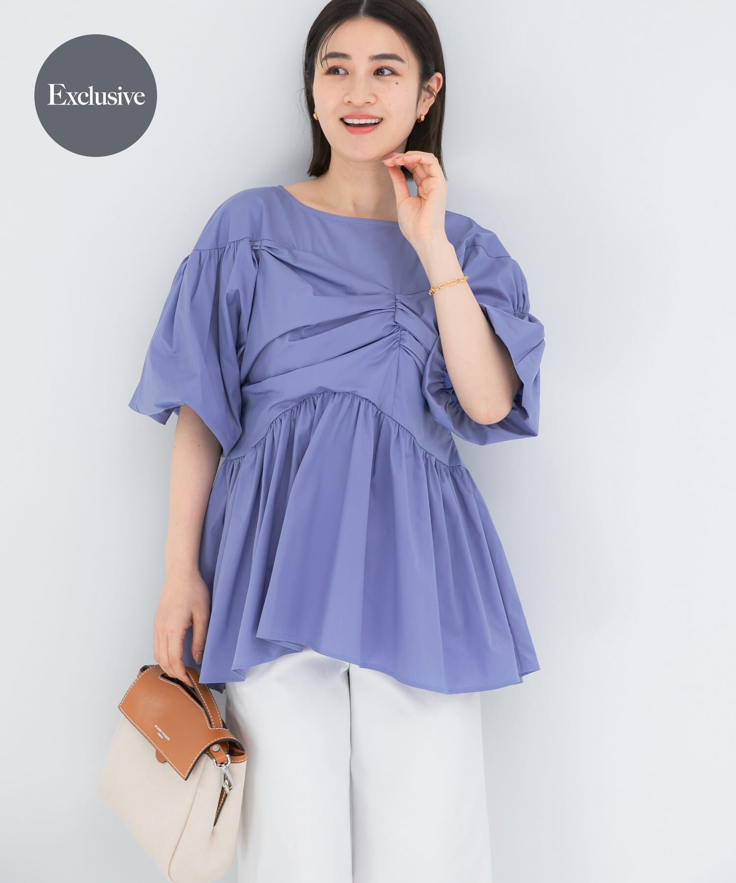 URBAN RESEARCH ROSSO「『別注』ELENDEEK&times;ROSSO　GATHER BLOUSE」|シャツ・ブラウス|ブルー