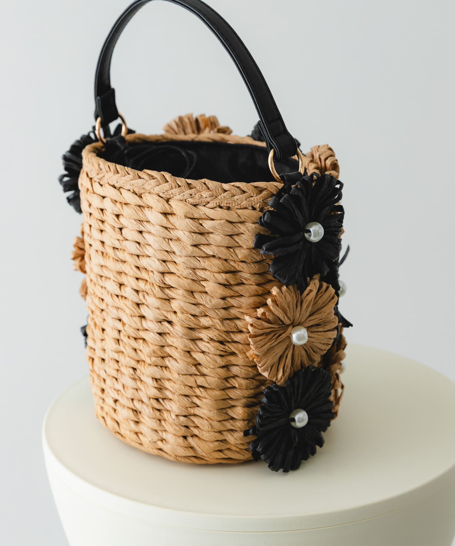 RODE SKO「フラワーモチーフ雑材バケツバッグ」|ショルダー・メッセンジャー|