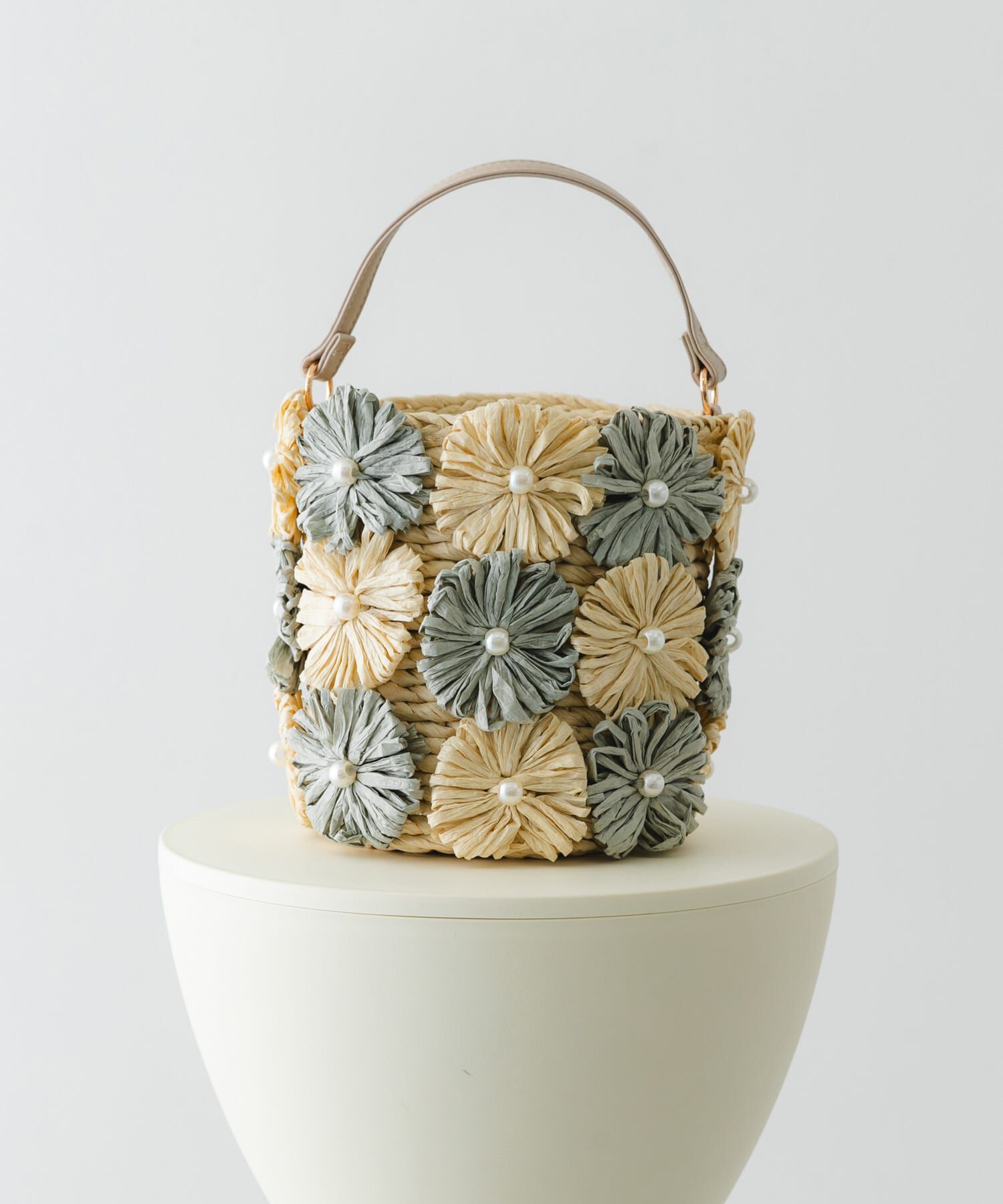 RODE SKO「フラワーモチーフ雑材バケツバッグ」|ショルダー・メッセンジャー|