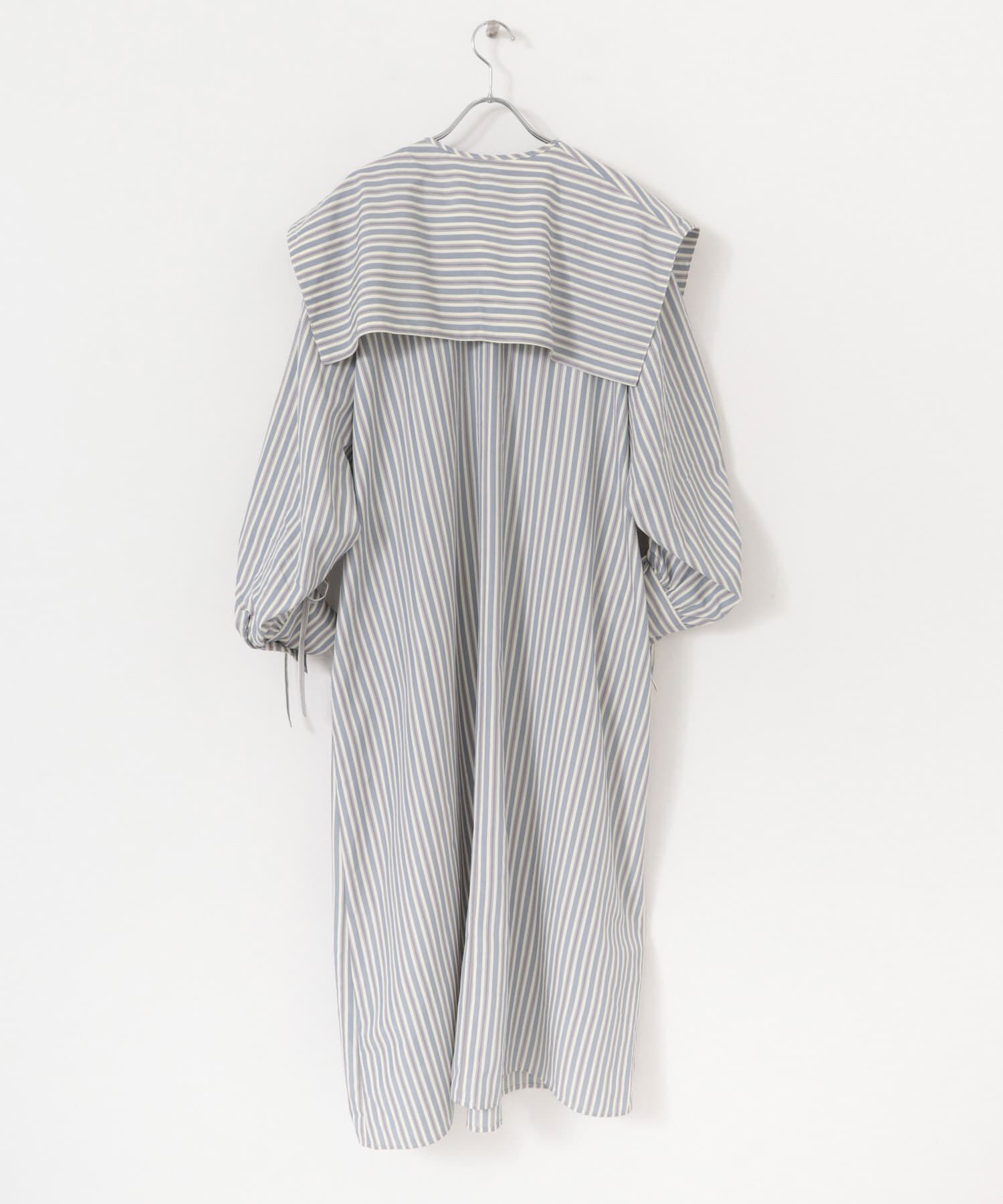  「スクエアカラーSETストライプワンピース」|ワンピース|