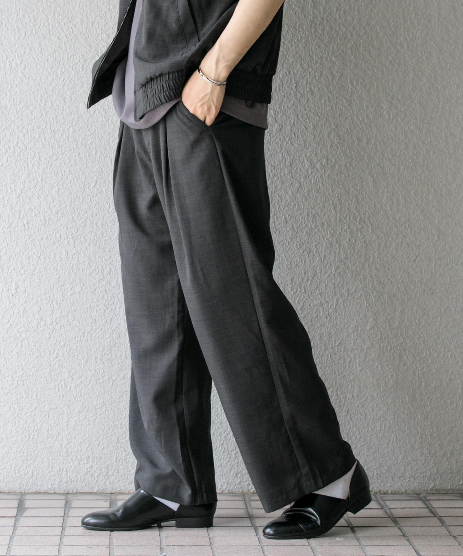 SENSE OF PLACE by URBAN RESEARCH「『イージーケア/セットアップ対応』リネンライクタックワイドパンツ」|その他|