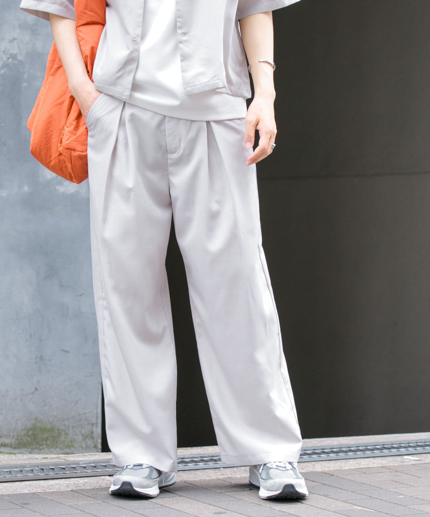 SENSE OF PLACE by URBAN RESEARCH「『イージーケア/セットアップ対応』リネンライクタックワイドパンツ」|その他|ライトベージュ