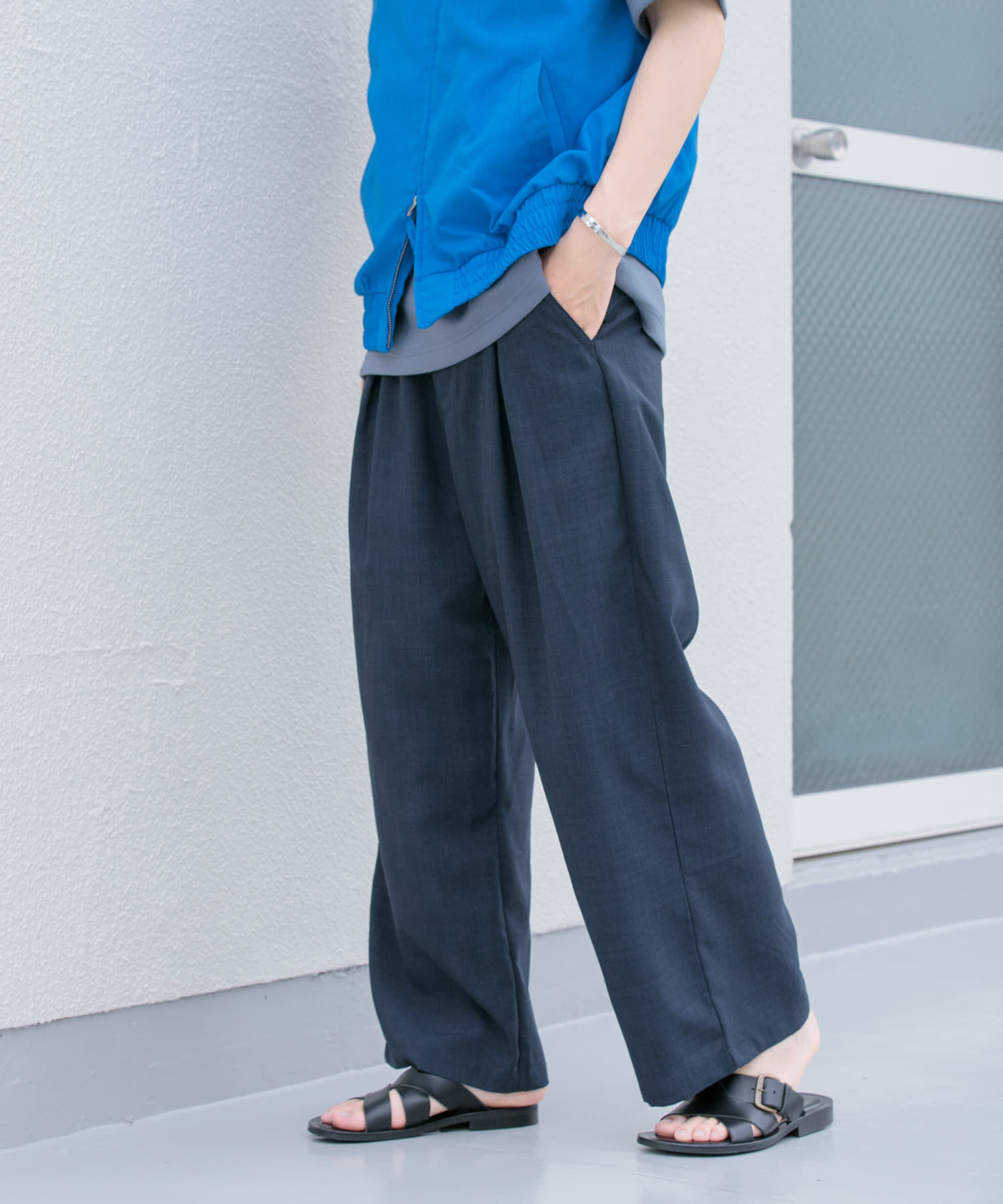 SENSE OF PLACE by URBAN RESEARCH「『イージーケア/セットアップ対応』リネンライクタックワイドパンツ」|その他|