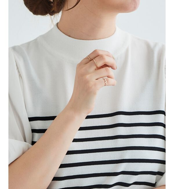 le.coeur blanc「《手洗い可能》スリーブドッキングニットプルオーバー」|ニット・セーター|