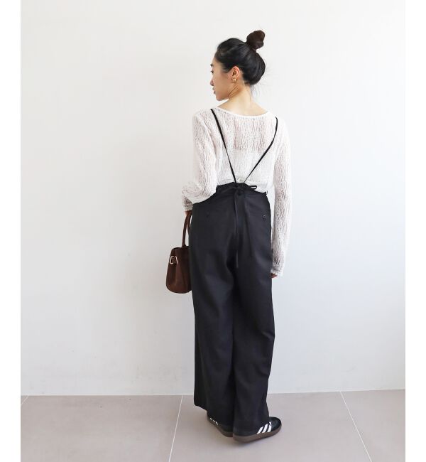 「《手洗い可能》ドビークロスサス付きタックワイドパンツ」|その他|