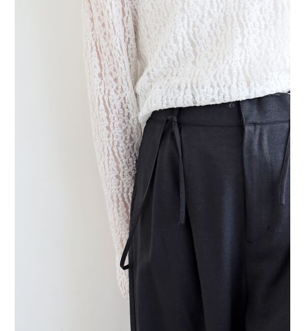  「《手洗い可能》ドビークロスサス付きタックワイドパンツ」|その他|