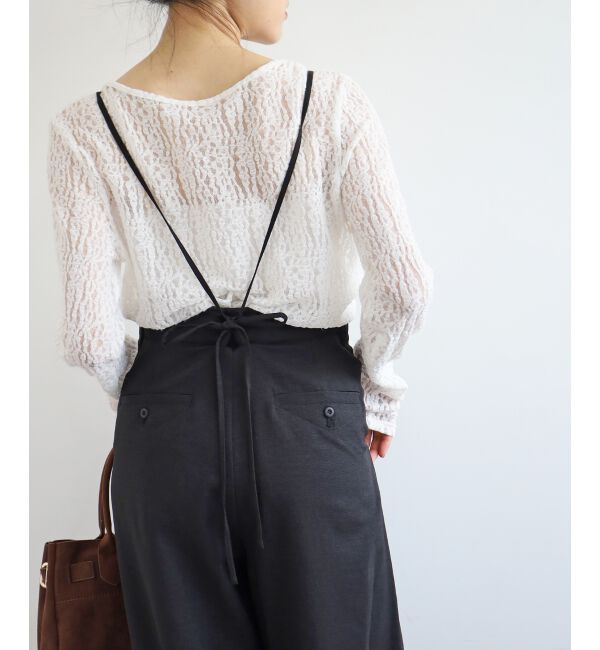  「《手洗い可能》ドビークロスサス付きタックワイドパンツ」|その他|