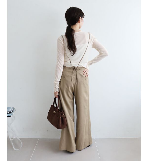  「《手洗い可能》ドビークロスサス付きタックワイドパンツ」|その他|