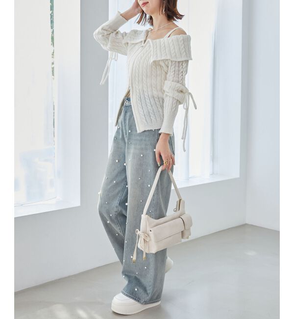 MAJESTICLEGON「ダブルジップケーブルニット」|ニット・セーター|