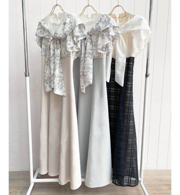  「ウエストきゅっとリボンワンピース」|ワンピース|