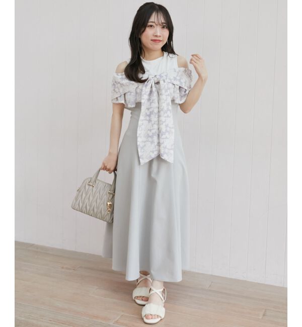  「ウエストきゅっとリボンワンピース」|ワンピース|