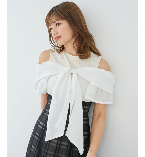  「ウエストきゅっとリボンワンピース」|ワンピース|