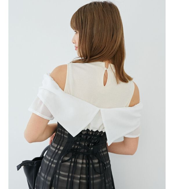  「ウエストきゅっとリボンワンピース」|ワンピース|