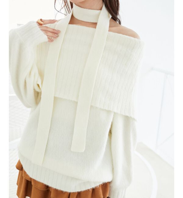  「チョーカー付きオフショルミニワンピ」|ワンピース|オフ