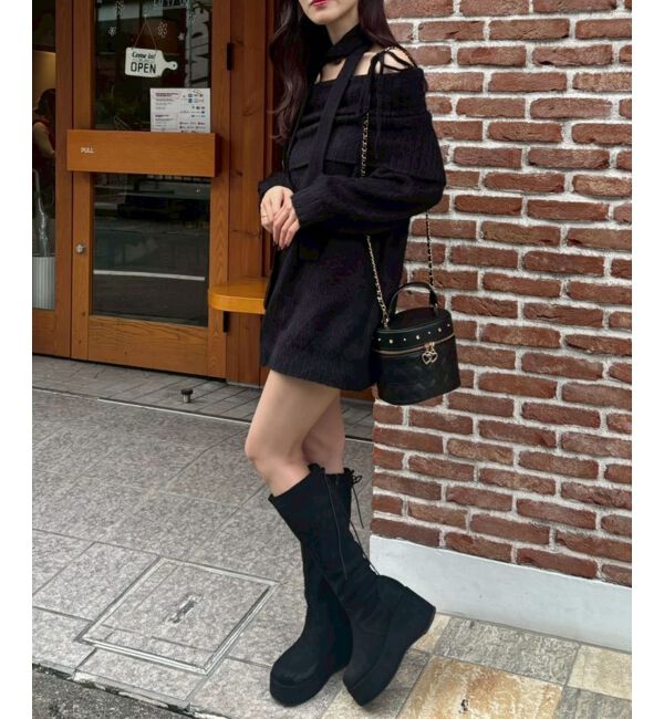  「チョーカー付きオフショルミニワンピ」|ワンピース|