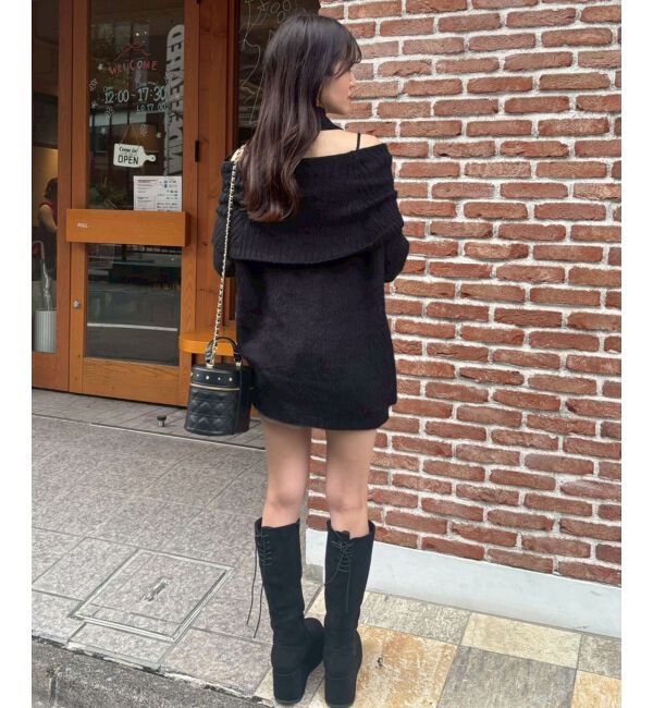  「チョーカー付きオフショルミニワンピ」|ワンピース|