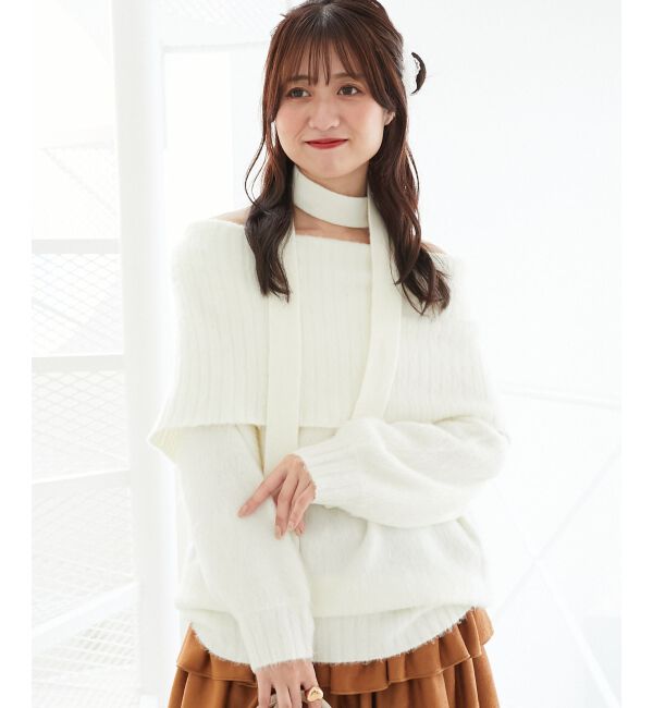  「チョーカー付きオフショルミニワンピ」|ワンピース|