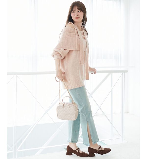  「チョーカー付きオフショルミニワンピ」|ワンピース|