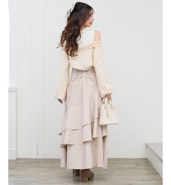  「ツイードニットドッキングワンピース」|ワンピース|