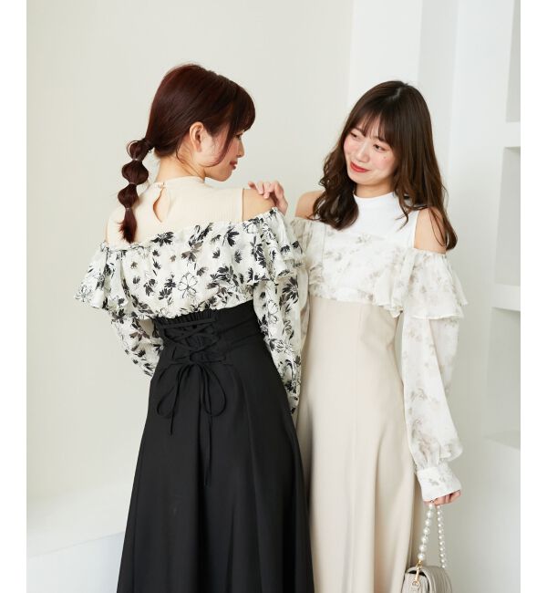  「ウエストきゅっとフリルワンピース」|ワンピース|