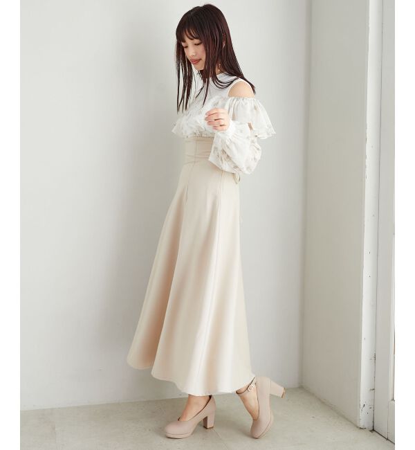  「ウエストきゅっとフリルワンピース」|ワンピース|