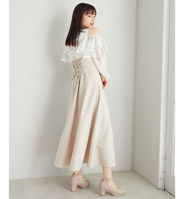  「ウエストきゅっとフリルワンピース」|ワンピース|